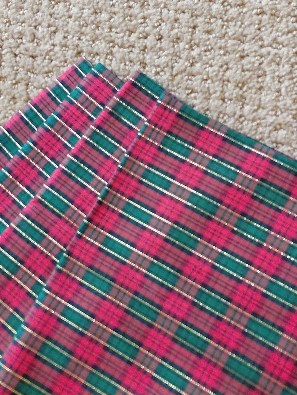 RED AND GREEN PLAID NAPKINS